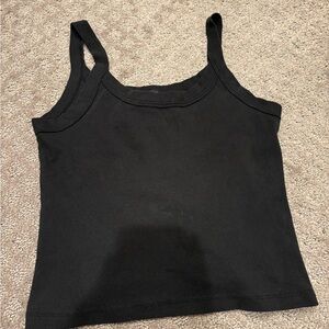 forever 21 black ribbed tank top